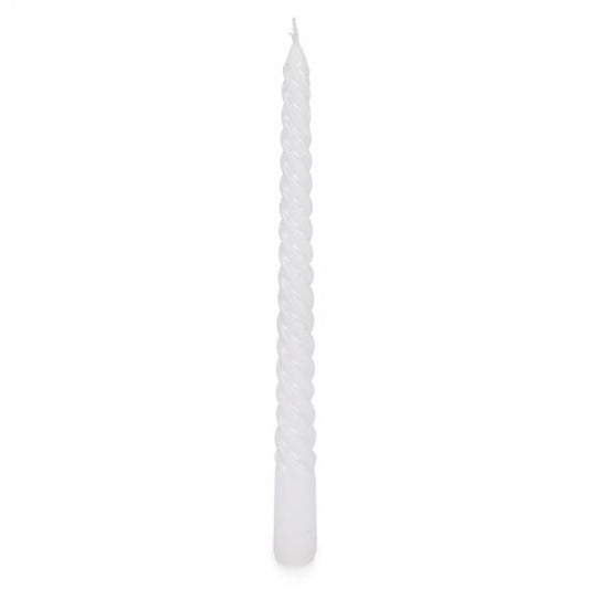 Twisted White Tapers Set