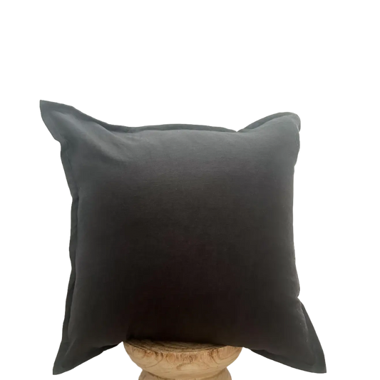 Euro Linen Cushion Cover Dark Charcoal