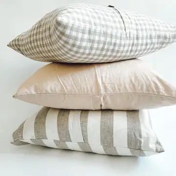 Linen Wide Natural Stripe Cushion Cover