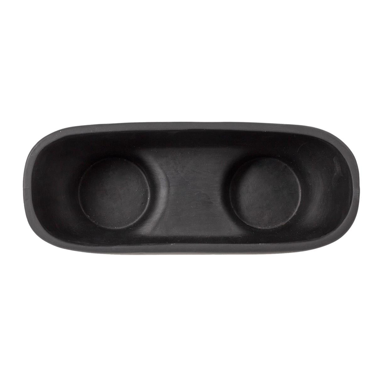 Footed Wide Black Planter Bowl