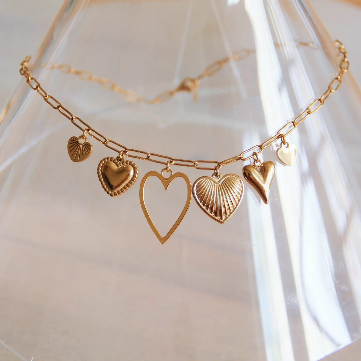 Charm Necklace Hearts