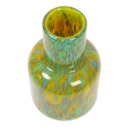 Green + Yellow Bubble Glass Vase Small