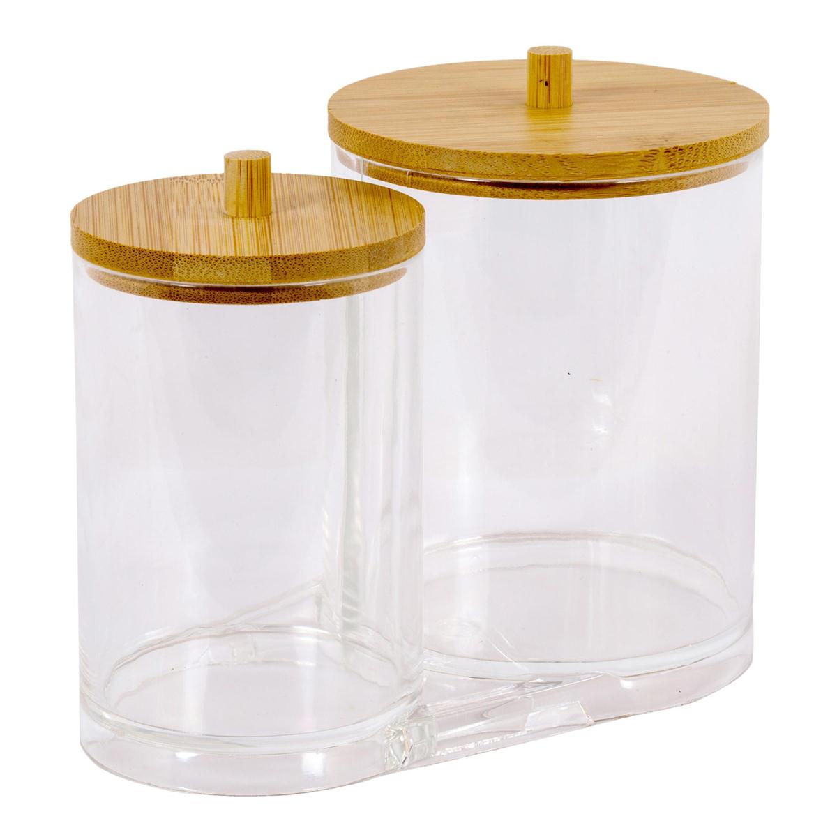 Double Round Container with Bamboo Lid