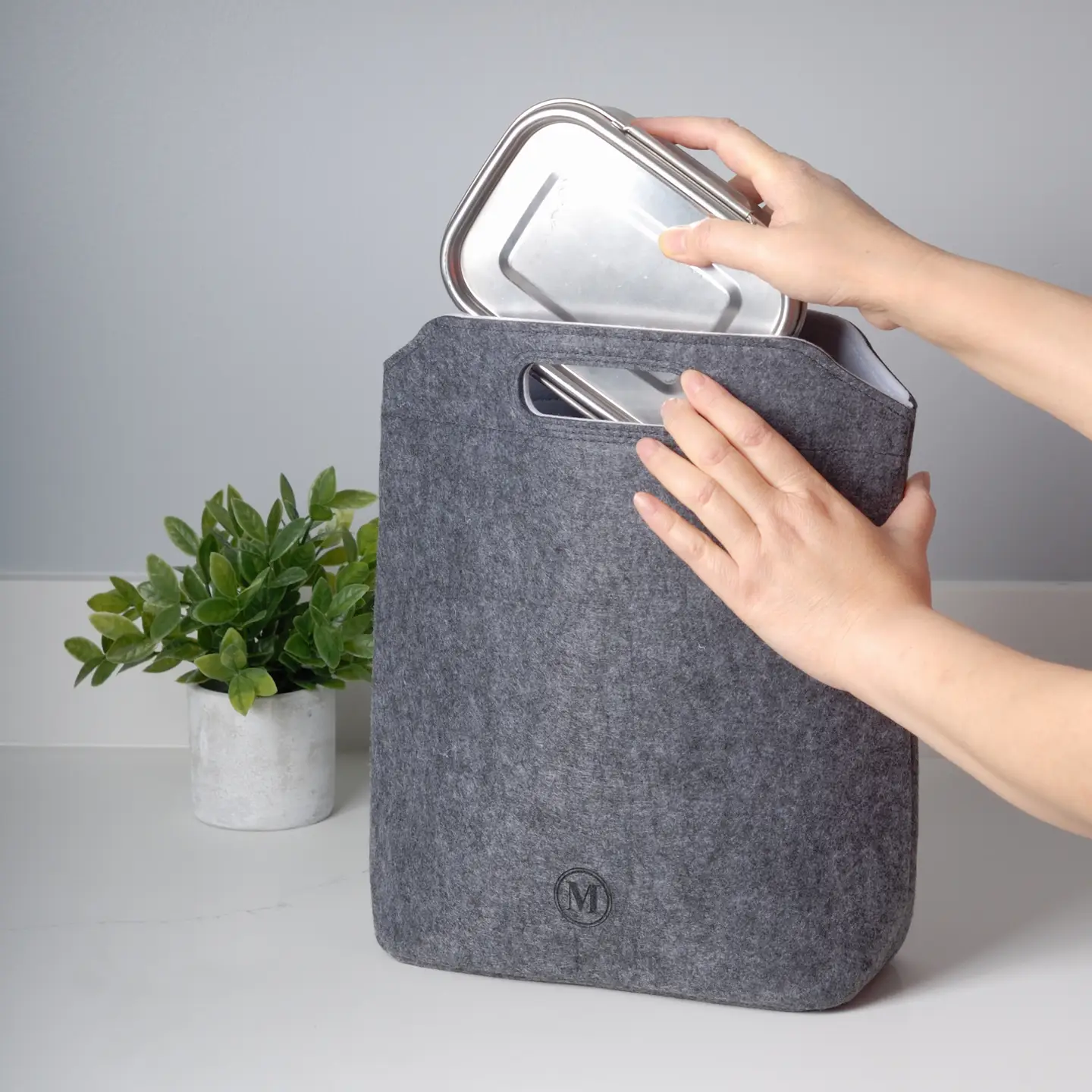 Minimal Lunch Bag Grey