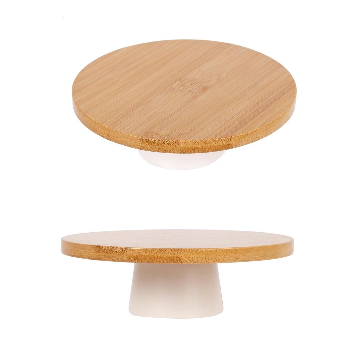 Bamboo + Ceramic Footed Platter