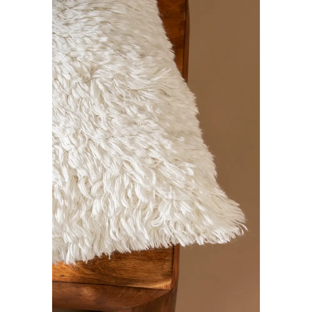 14x31 Auckland Wool Pillow in ivory, detail view - PABOOM