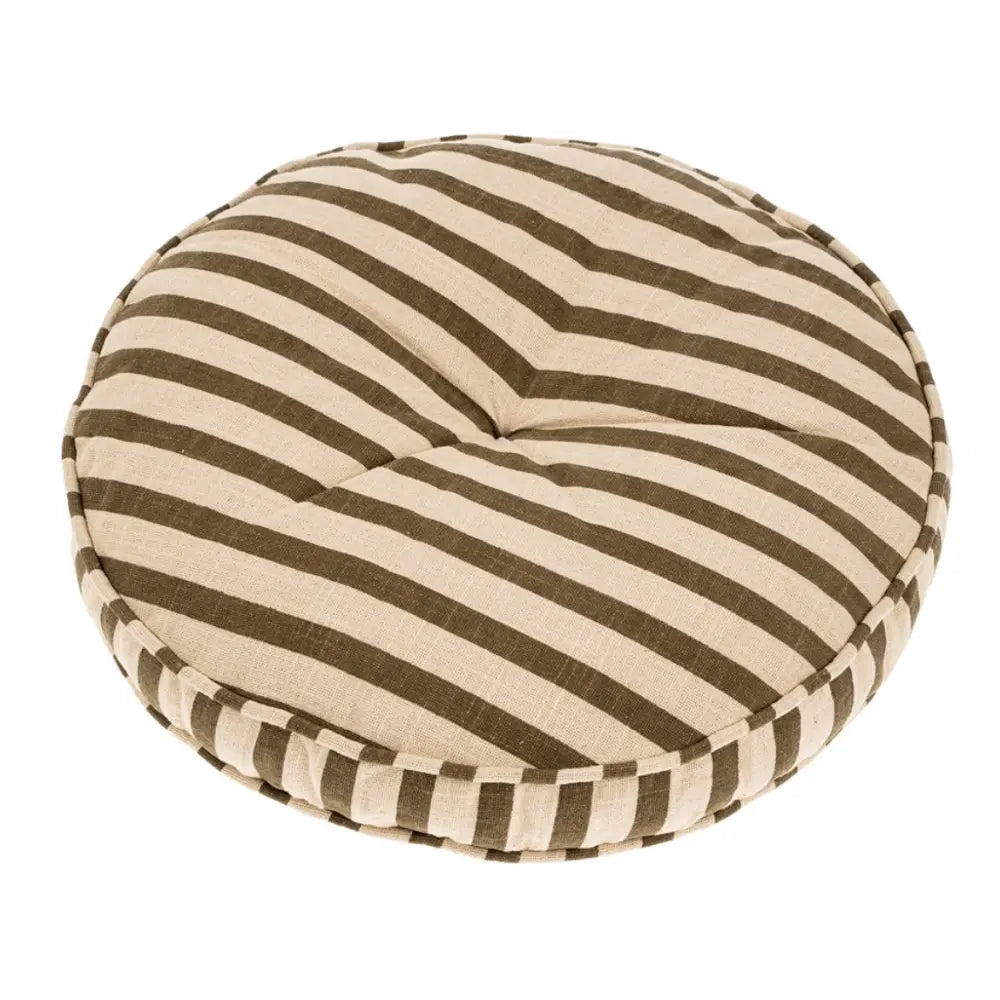 Awning  Stripe Chair Cushion Round Stone - PABOOM