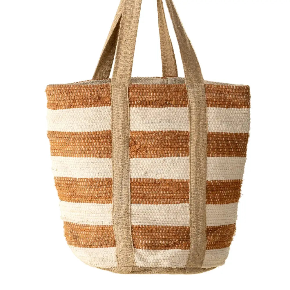 Beach Stripe Basket Tote - Sunflower