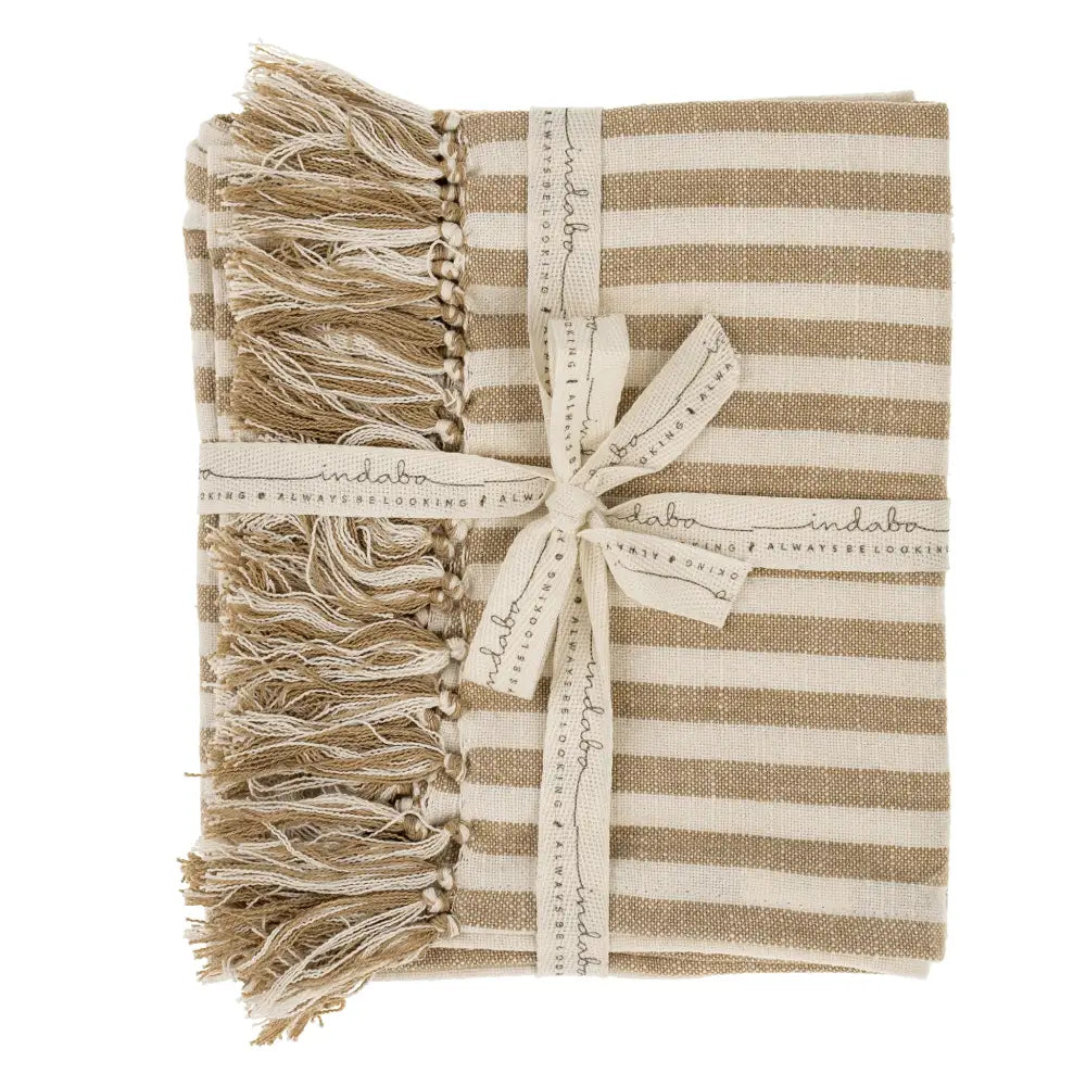 Indaba - Bengal Stripe Hammam Hand Towels S/2 Warm Sand