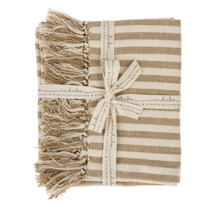 Indaba - Bengal Stripe Hammam Hand Towels S/2 Warm Sand