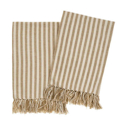 Indaba - Bengal Stripe Hammam Hand Towels S/2 Warm Sand