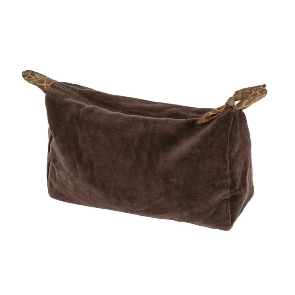 Indaba - Block Print Lined Sangria Velvet Pouch