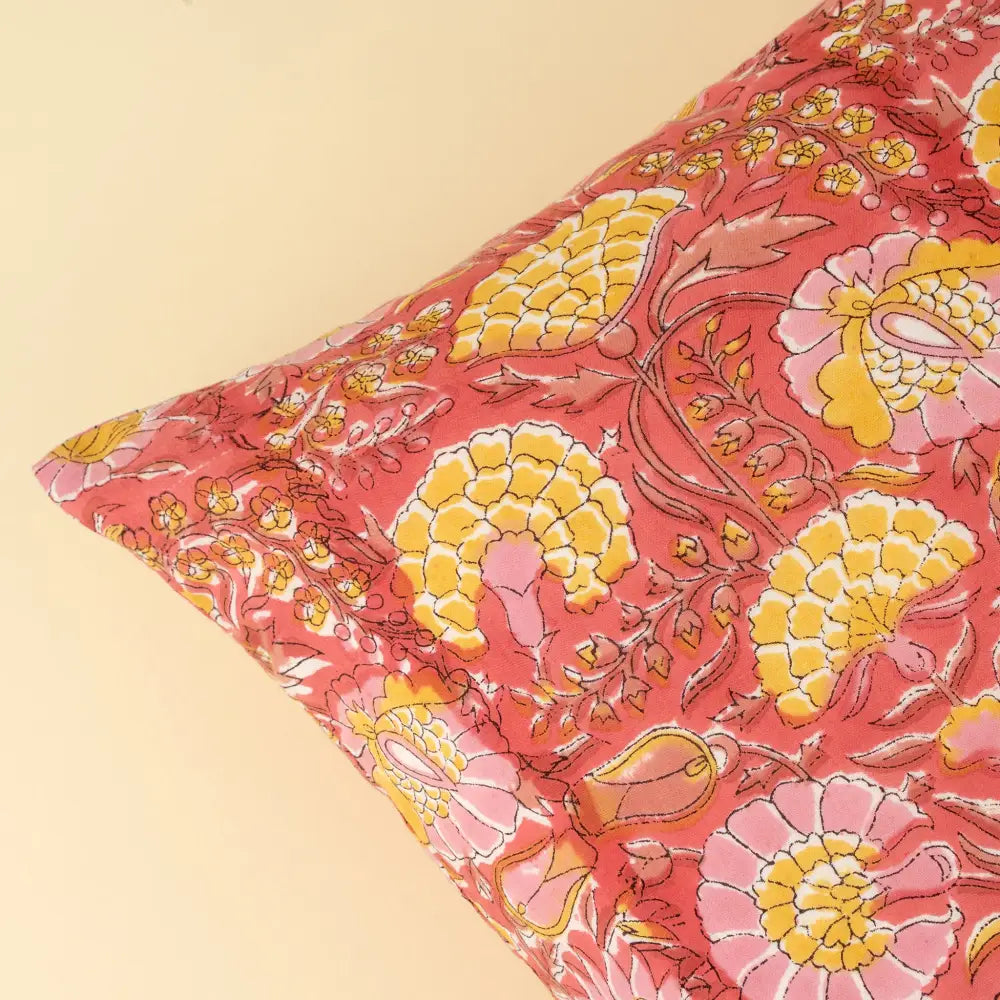 Indaba - Block Print Pillow 20x20’’ Pink