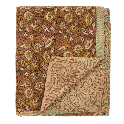 Indaba - Block Printed Vintage Kantha Blanket Meadow 50x60”
