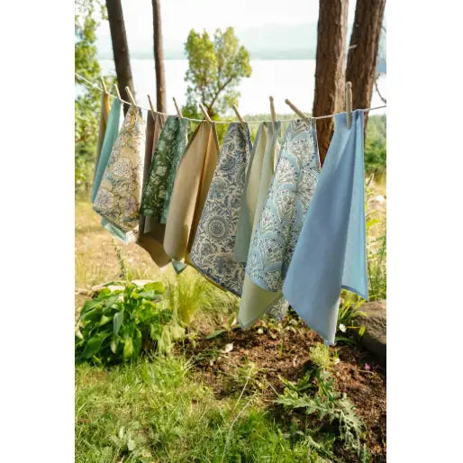Calla Cotton Napkins Set - Seagreen