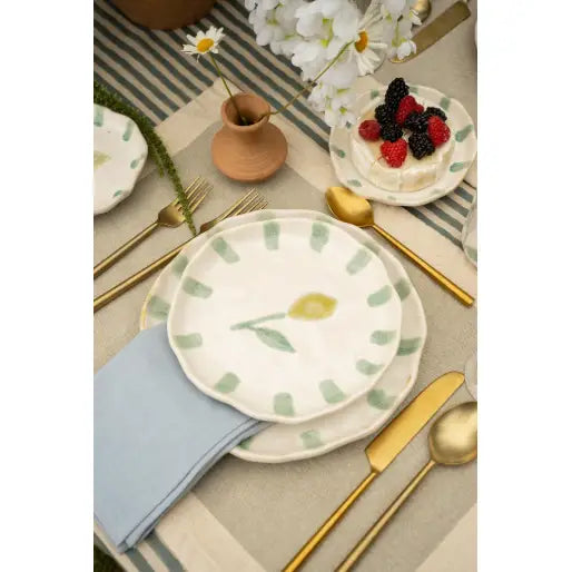 Calla Cotton Napkins Set - Seagreen