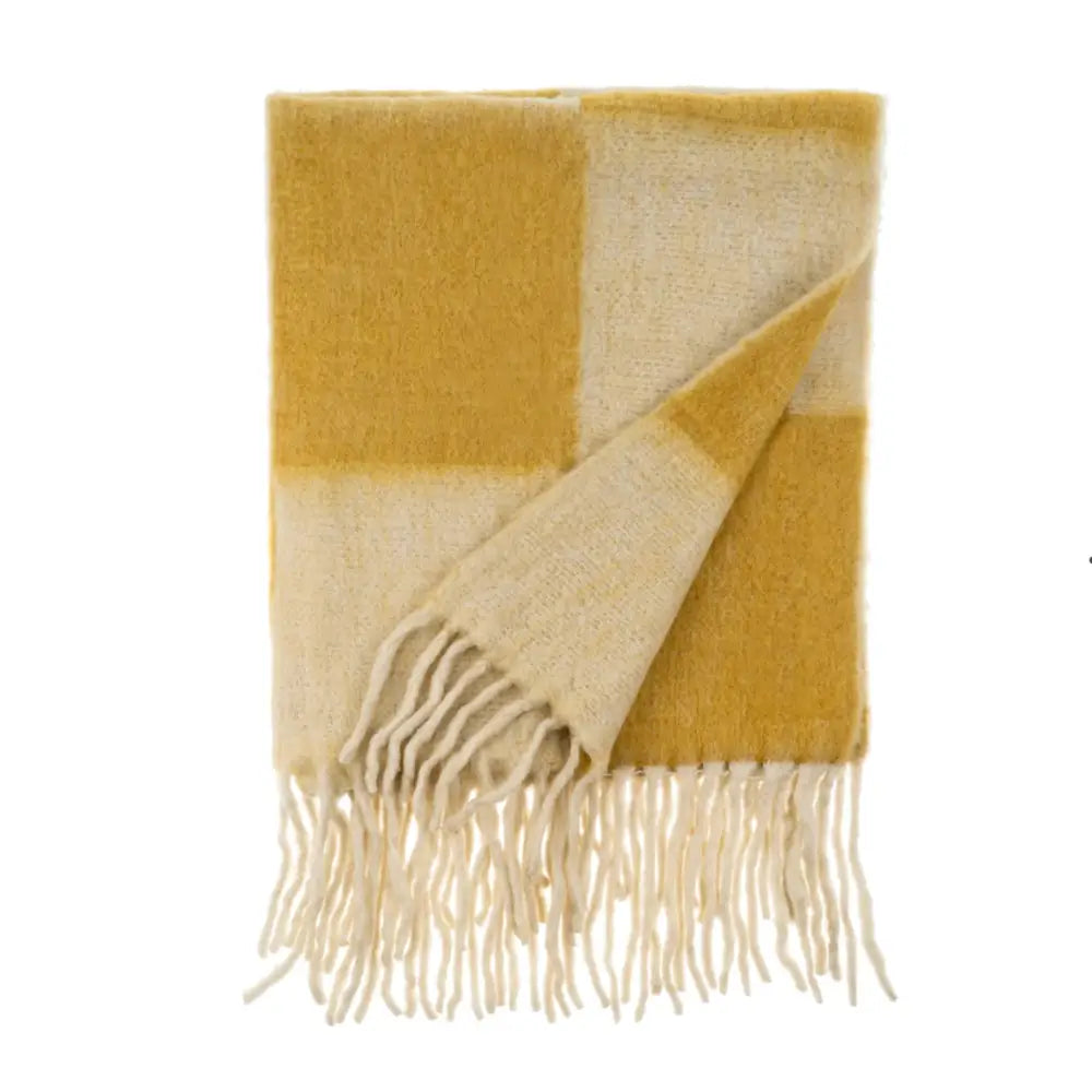 Indaba - Checkerboard Throw Ochre