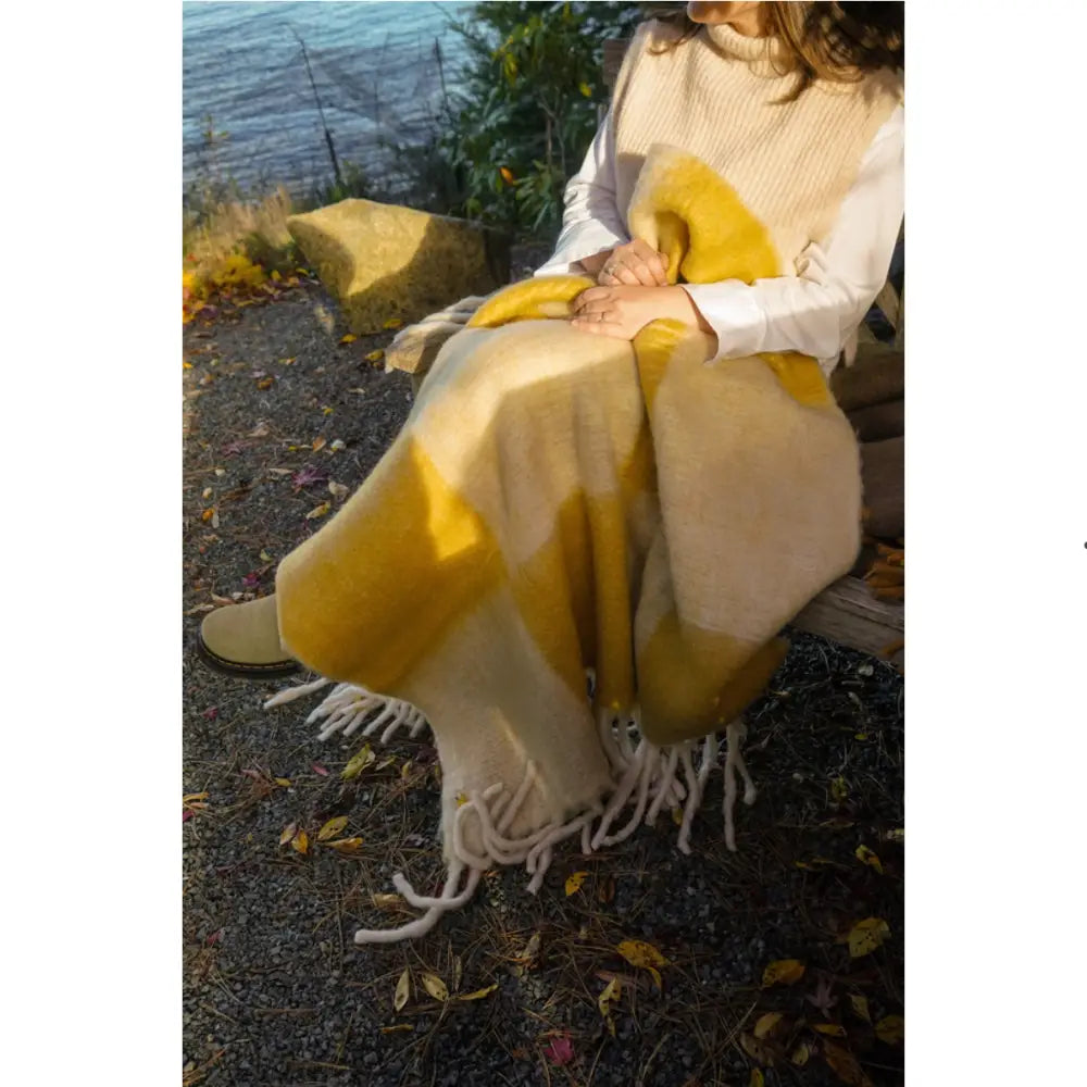 Indaba - Checkerboard Throw Ochre