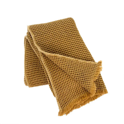 Cotton Waffle Throw Ochre - PABOOM