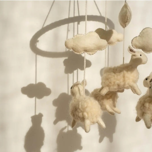 Counting Sheep Wool Felt Mobile - PABOOM
