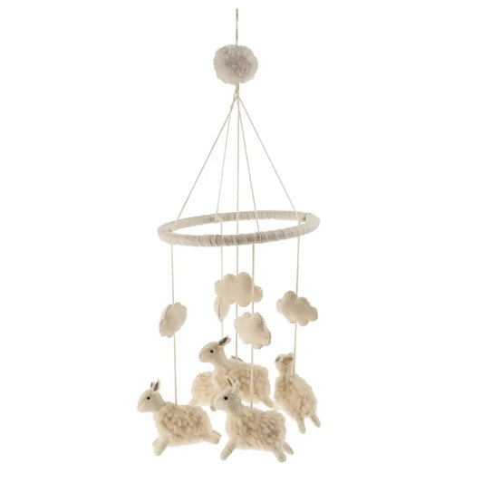 Counting Sheep Wool Felt Mobile - PABOOM