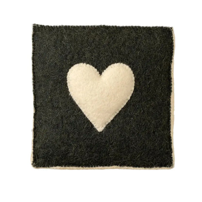Indaba - Cream Heart Felt Wall Plaque