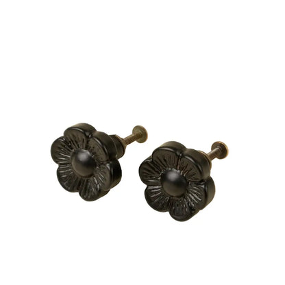 Daisy Iron Knobs Set - Matte Black