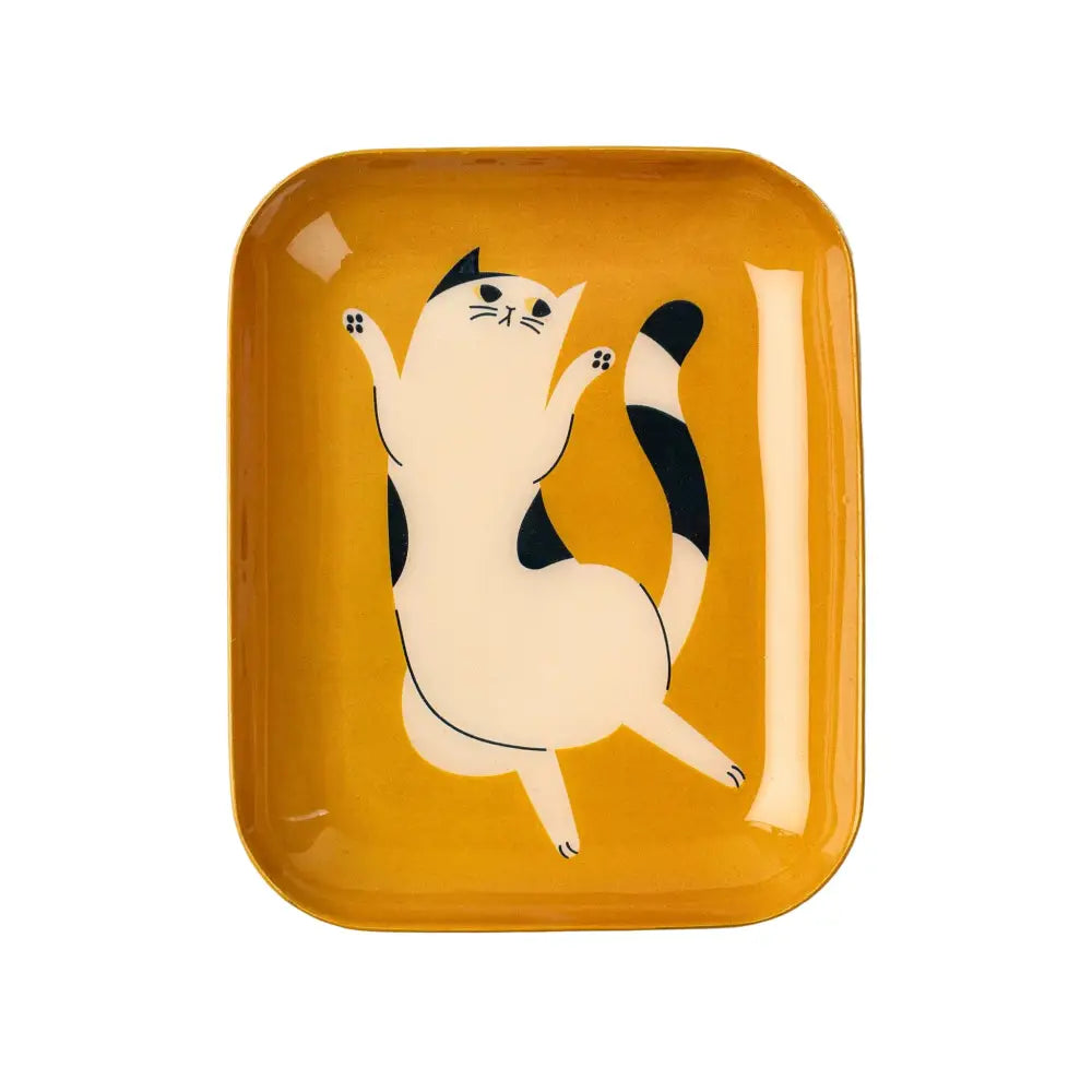 Indaba - Dancing Cat Decorative Enameled Tray