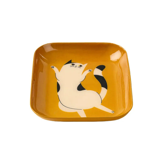 Indaba - Dancing Cat Decorative Enameled Tray