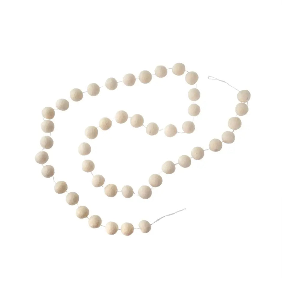 Felt Pom Pom Garland White - PABOOM