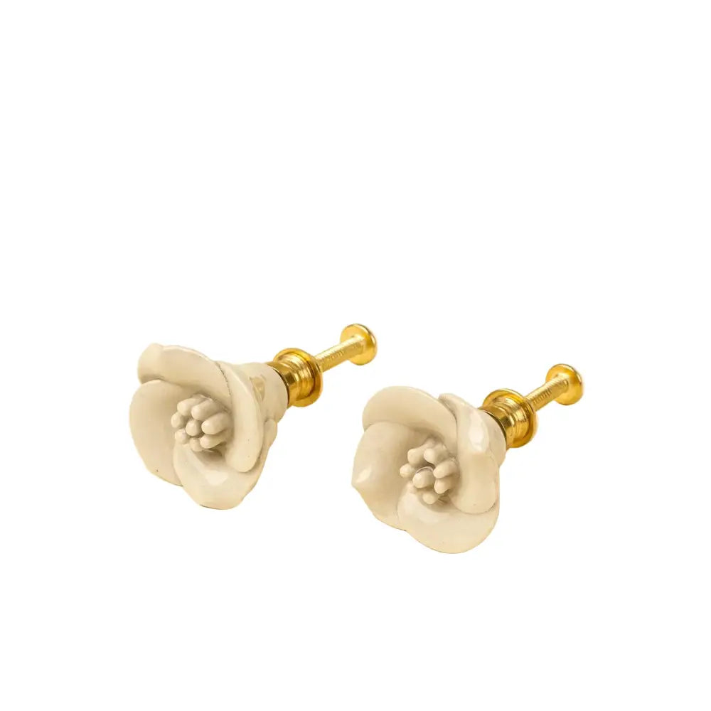 Indaba - Flower Ceramic Knobs S/2