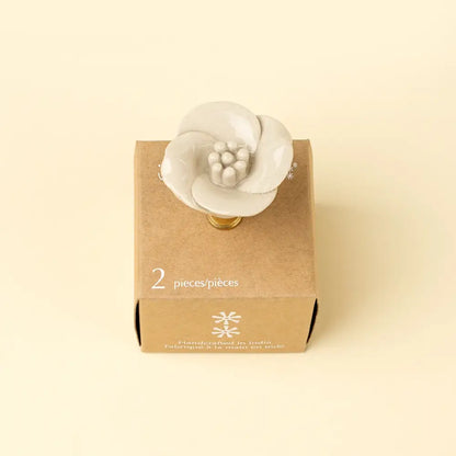 Indaba - Flower Ceramic Knobs S/2
