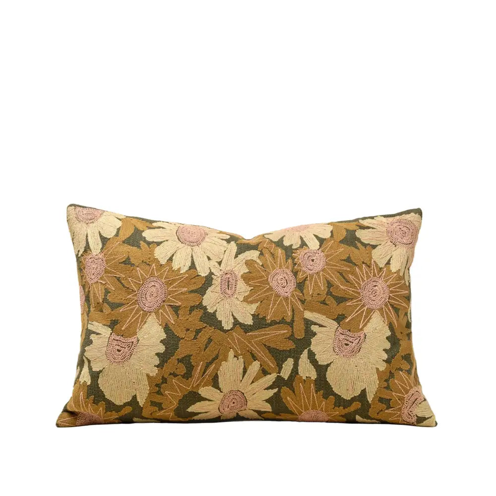 Indaba - Flower Grove Embroidered Pillow 16x24’’