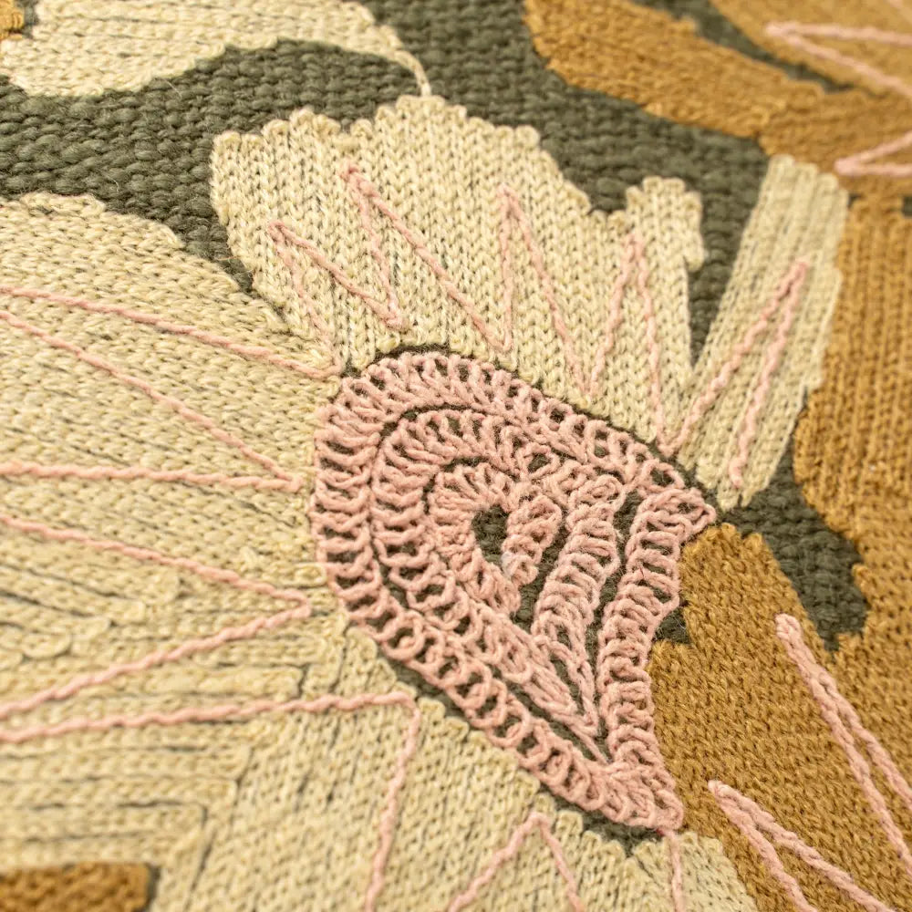 Indaba - Flower Grove Embroidered Pillow 16x24’’
