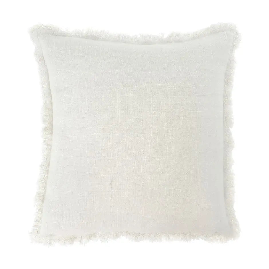 Frayed Edge Pillow Ivory - PABOOM