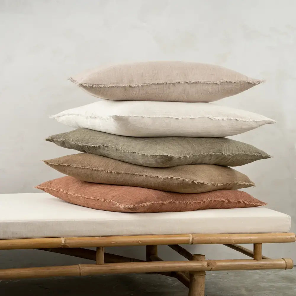 Frayed Edge Pillow Oatmeal - PABOOM