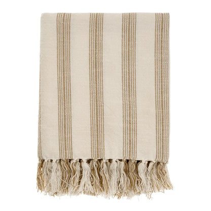 French Stripe Hammam Bath Towel - Warm Sand