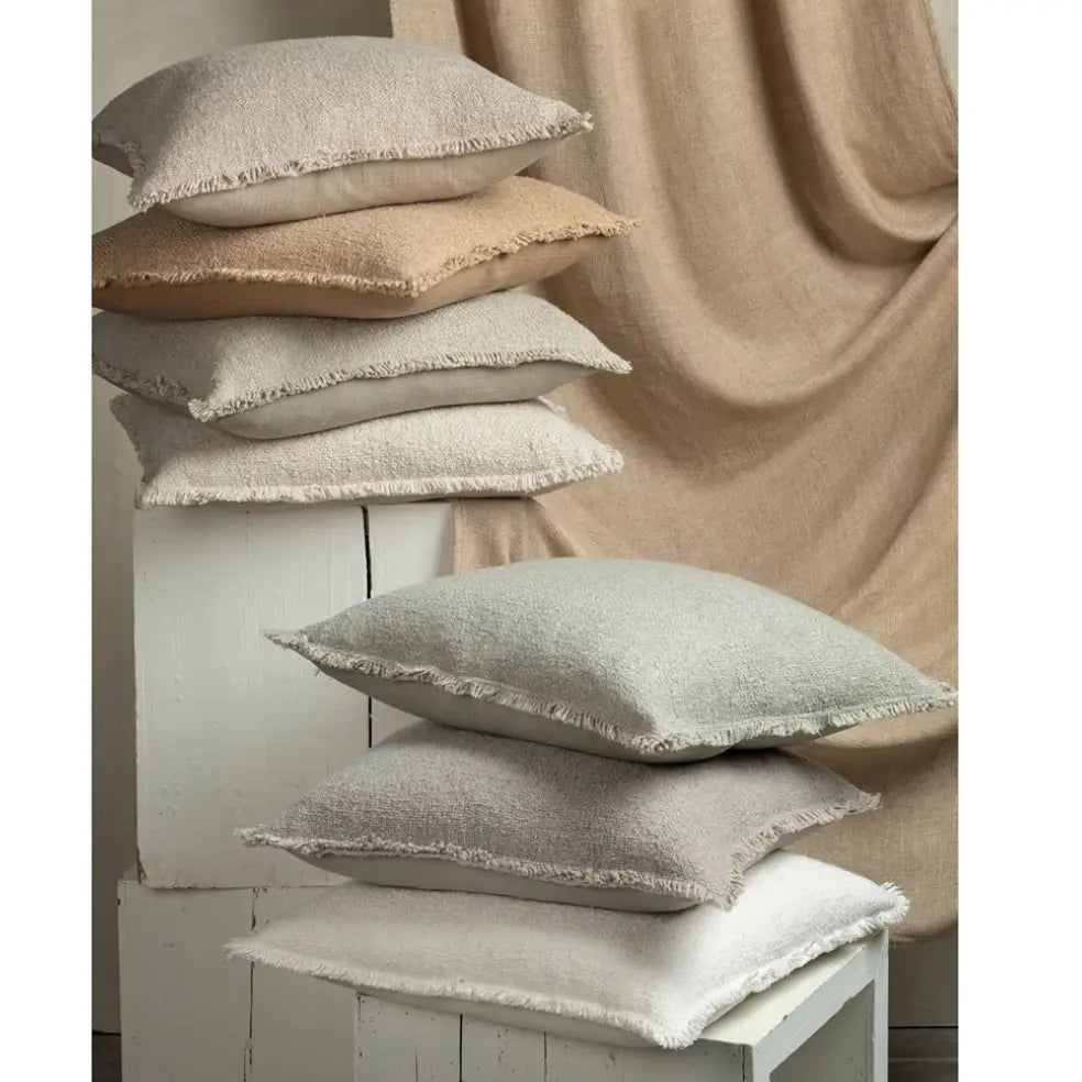 Fringed Boucle Pillow - Terracotta