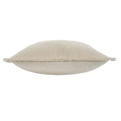Fringed Boucle Pillow - Sage Grey