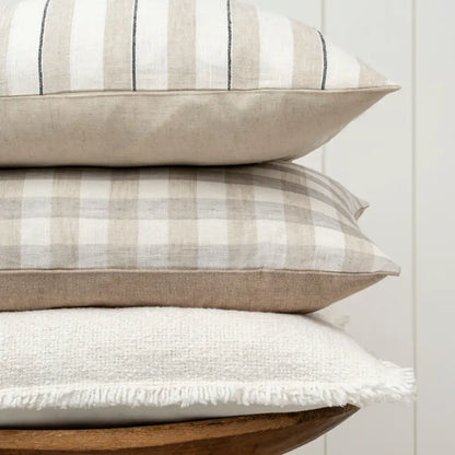Fringed Boucle Pillow - Taupe