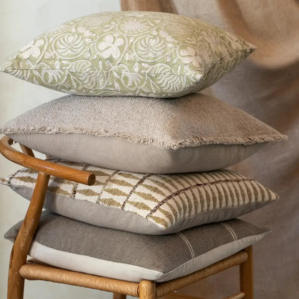 Fringed Boucle Pillow - Terracotta