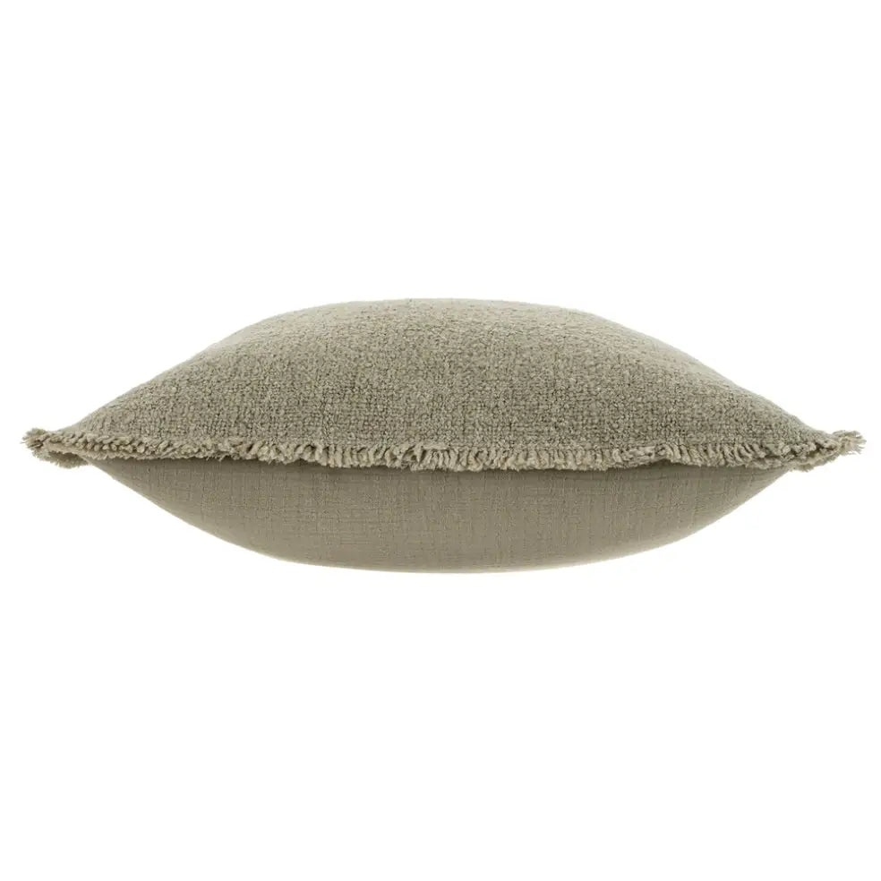 Fringed Boucle Pillow - Warm Sand
