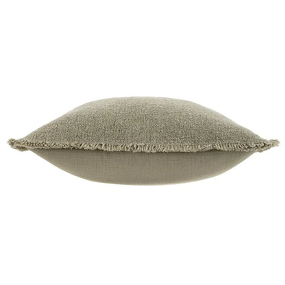 Fringed Boucle Pillow - Light Sand