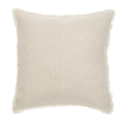 Fringed Boucle Pillow - Off White