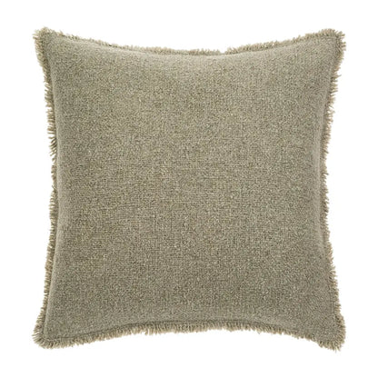 Fringed Boucle Pillow - Warm Sand