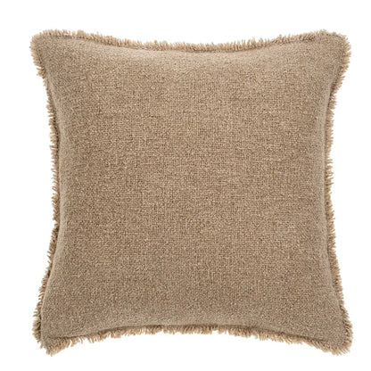 Fringed Boucle Pillow - Off White