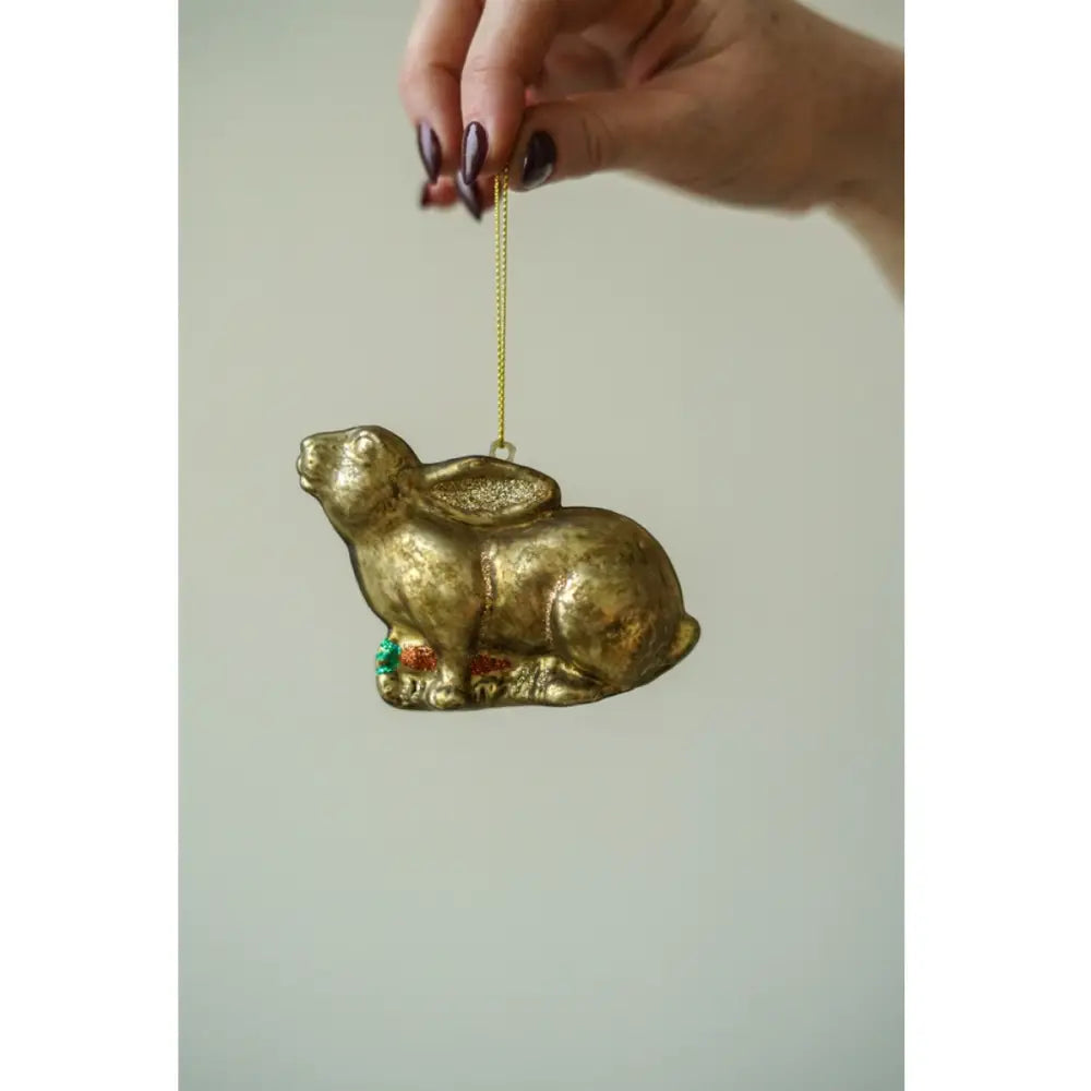 Indaba - Golden Rabbit Holiday Ornament