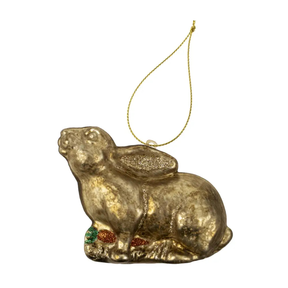 Indaba - Golden Rabbit Holiday Ornament