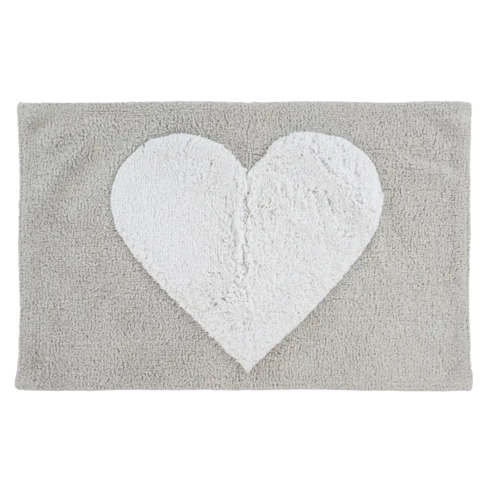 Heart Bathmat Grey + White - PABOOM