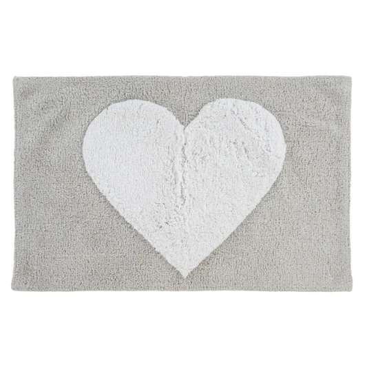 Heart Bathmat Grey + White - PABOOM